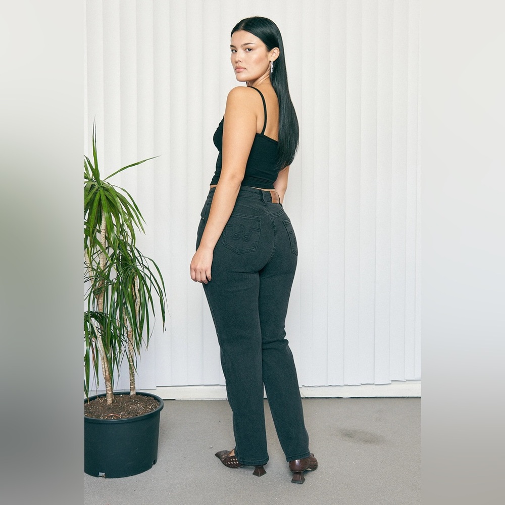 TALL Nap Jeans for big butts black denim